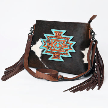 American Darling Crossbody Hand Tooled Hair-On Genuine Leather Women Bag Western Handbag Purse